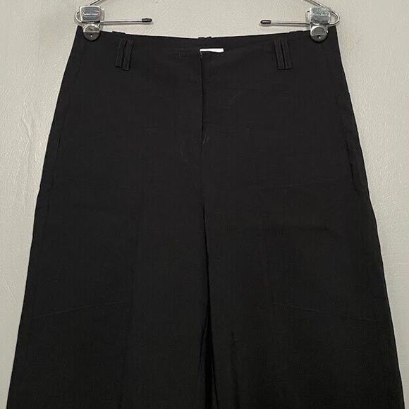 Habitat Size Medium Black Nylon Pants Capris Gothic Relaxed Wide Leg Lagenlook - Picture 2 of 12